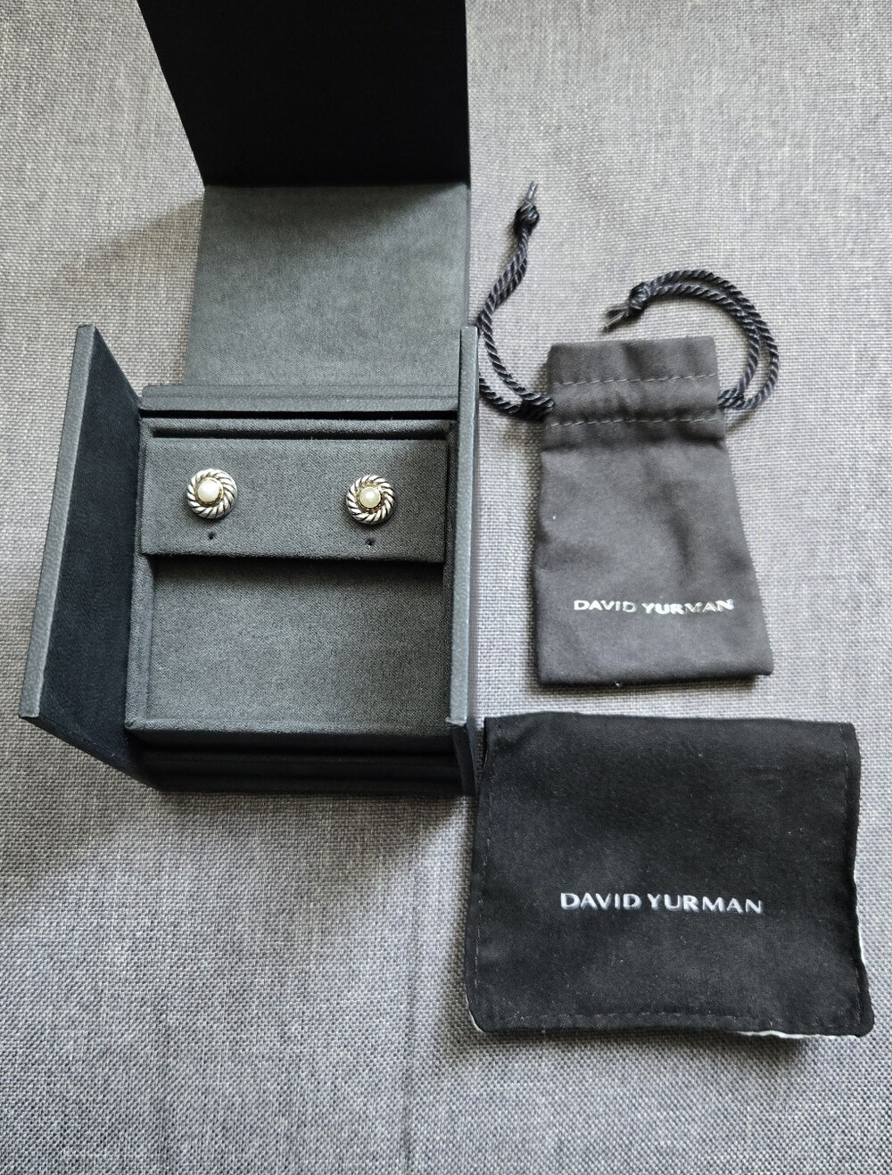 David Yurman Cultured Pearl Cookie Stud Earrings
